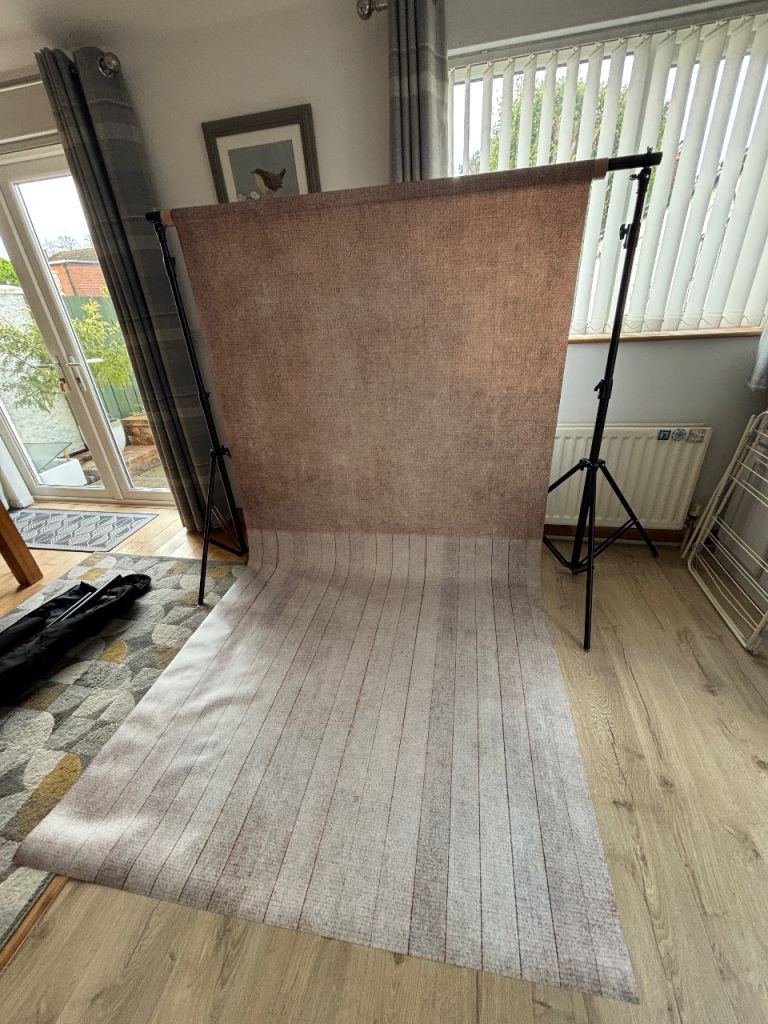 NEW - photography backdrop - barley wood style vinyl floordrop