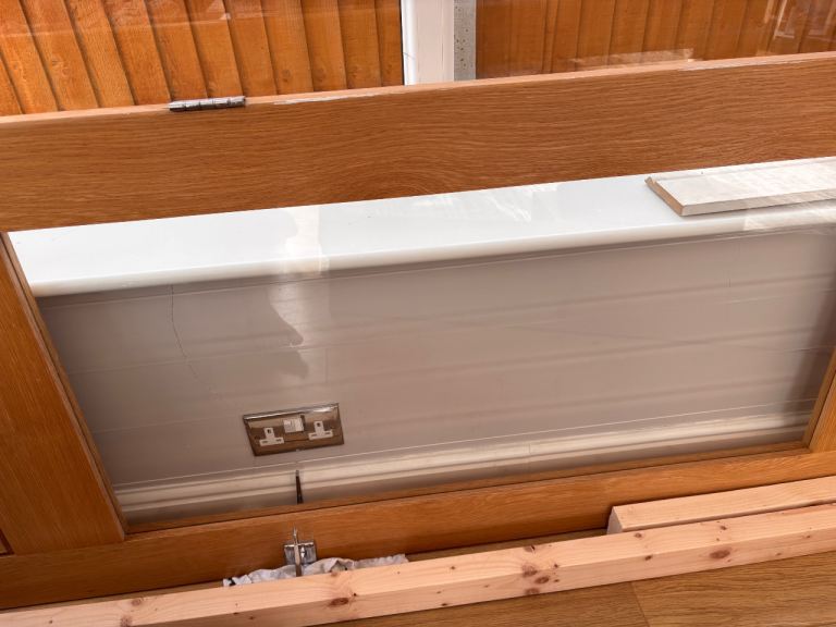 Oak door with glass panel 