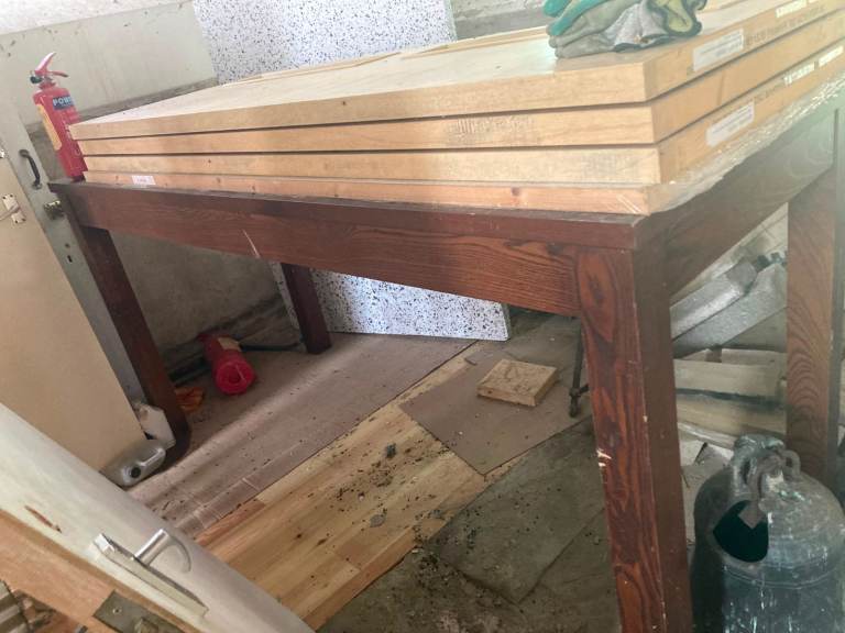 Solid Wood Dining or Display Table – Good Condition