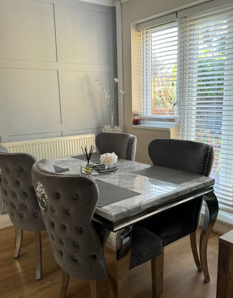 Marble dinning table and chairs 