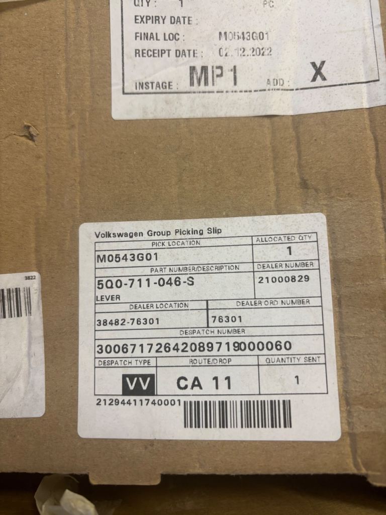 VW golf mk8 gear lever