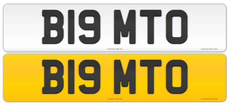 B19 MTO - BIG MOTOR - MOTO GP ETC - Private Number Plate on retention