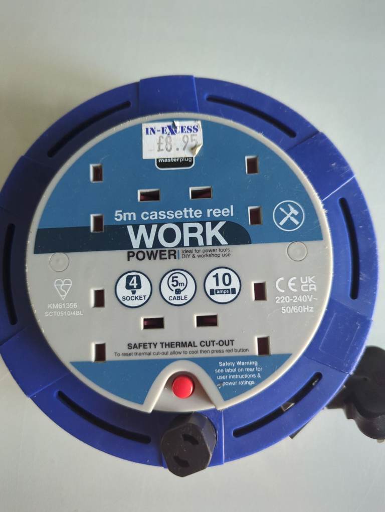 5m Cassette Reel Extension Lead – WORK POWER, As New