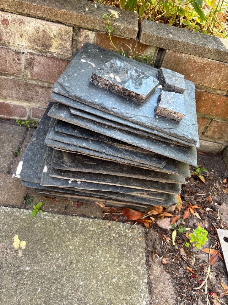 Slate tiles, for roof or fancy restaurant? ;)