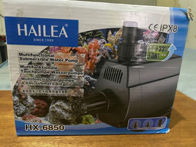 (Brand New) HAILEA HX- 6850 Immersible Water Pump UK Plug Fish Pond Marine Koi Hydroponics