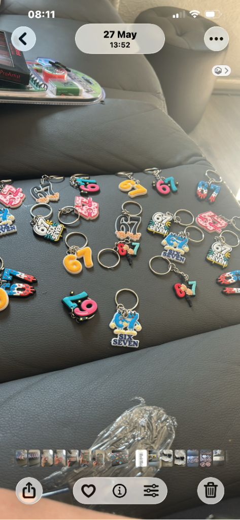 Multi-Pack Viral 67 "Six Seven" Cartoon PVC Backpack Keyrings