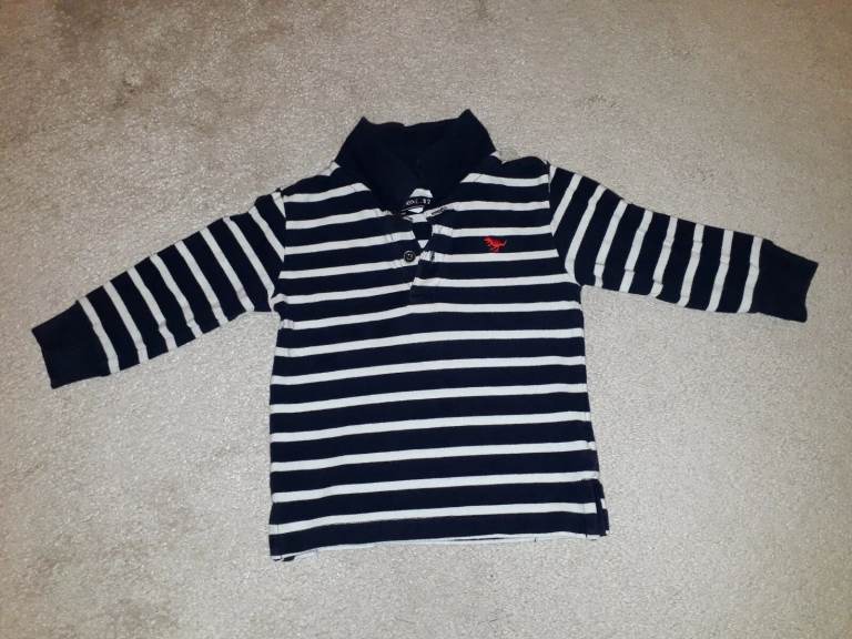 Next Navy & White Striped Boys Tops (12-18 months)
