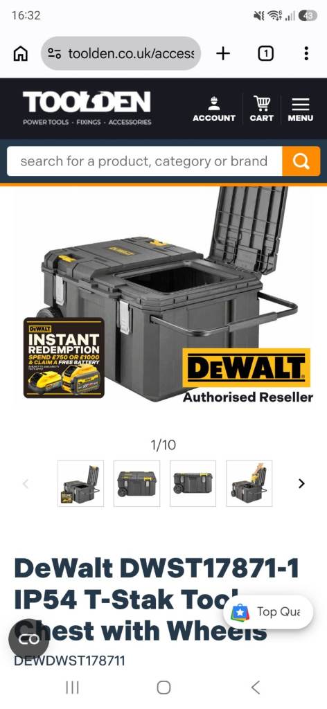 Dewalt tool box with wheels