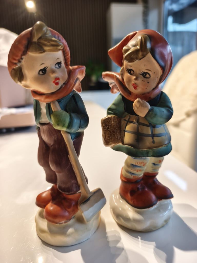 Vintage Ceramic Boy and Girl Figurines - Good Condition