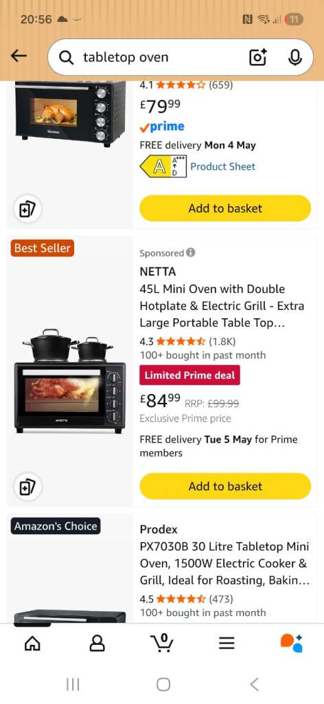 Table top oven with stove