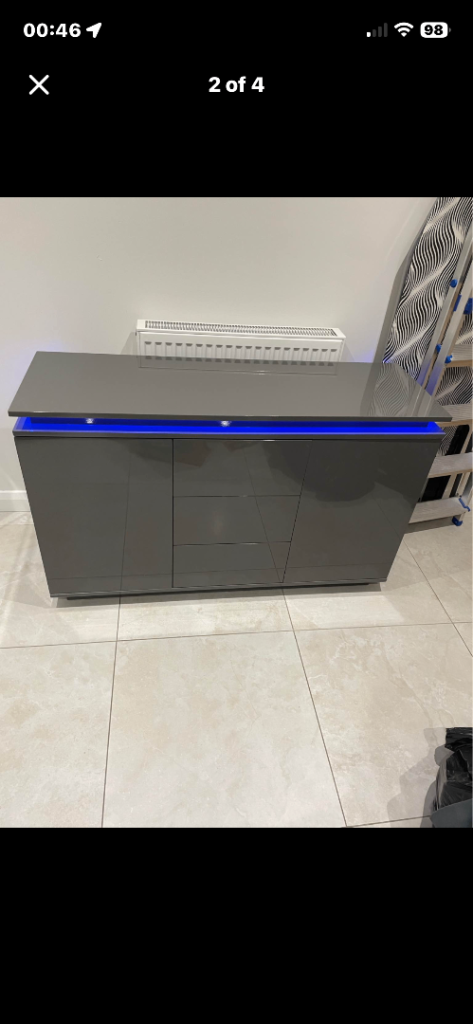 Grey Led sideboard -see description