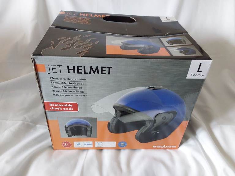 B-Square Jet Motorcycle Motorbike Helmet Size L Blue New In Box