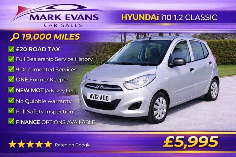 2012 Hyundai i10 1.2 Classic 5dr HATCHBACK Petrol Manual