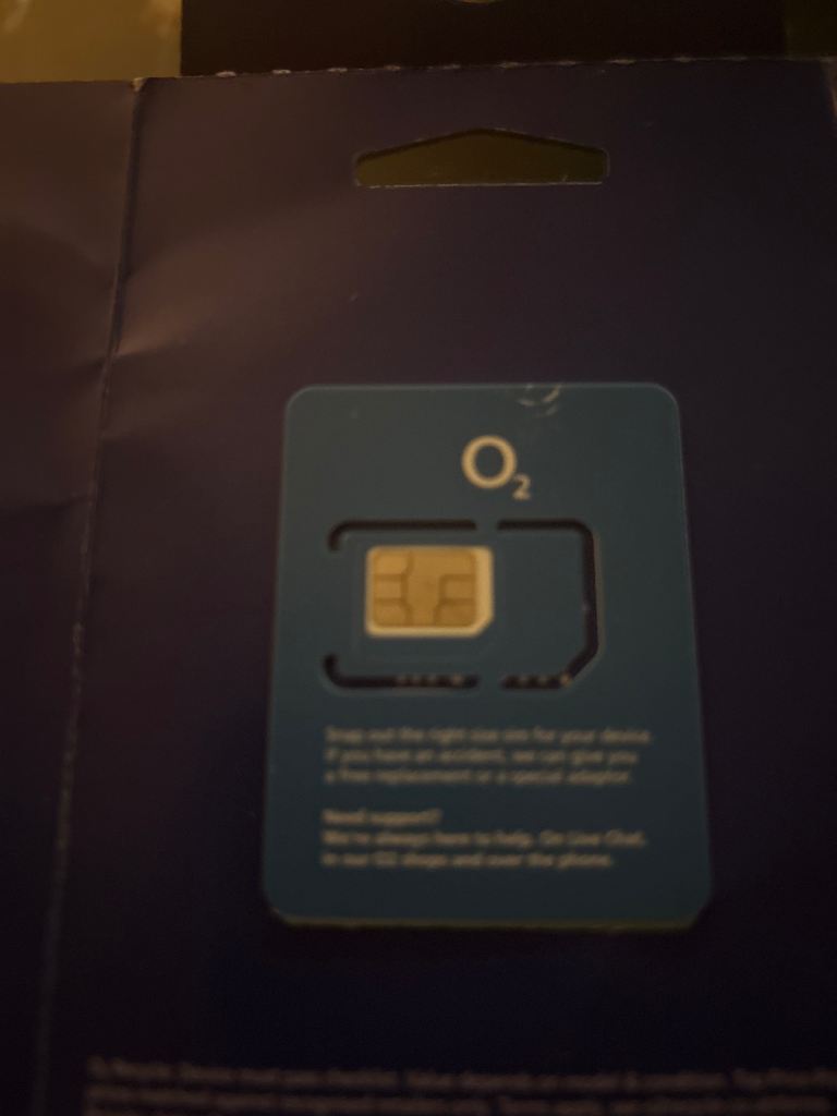 New O2 contract sim. 250GB per month. 