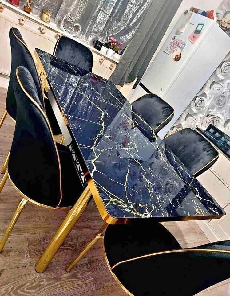 UNWANTED || Brand New Plush Velvet Dining Table Set _ Turkish Style Set With 6 and 4 chairs ! COD