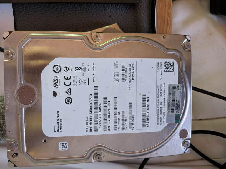 HP 4TB SAS Hard Drive MB4000JVYCQ - Good Condition