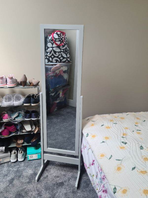 full size mirror grey and freestanding