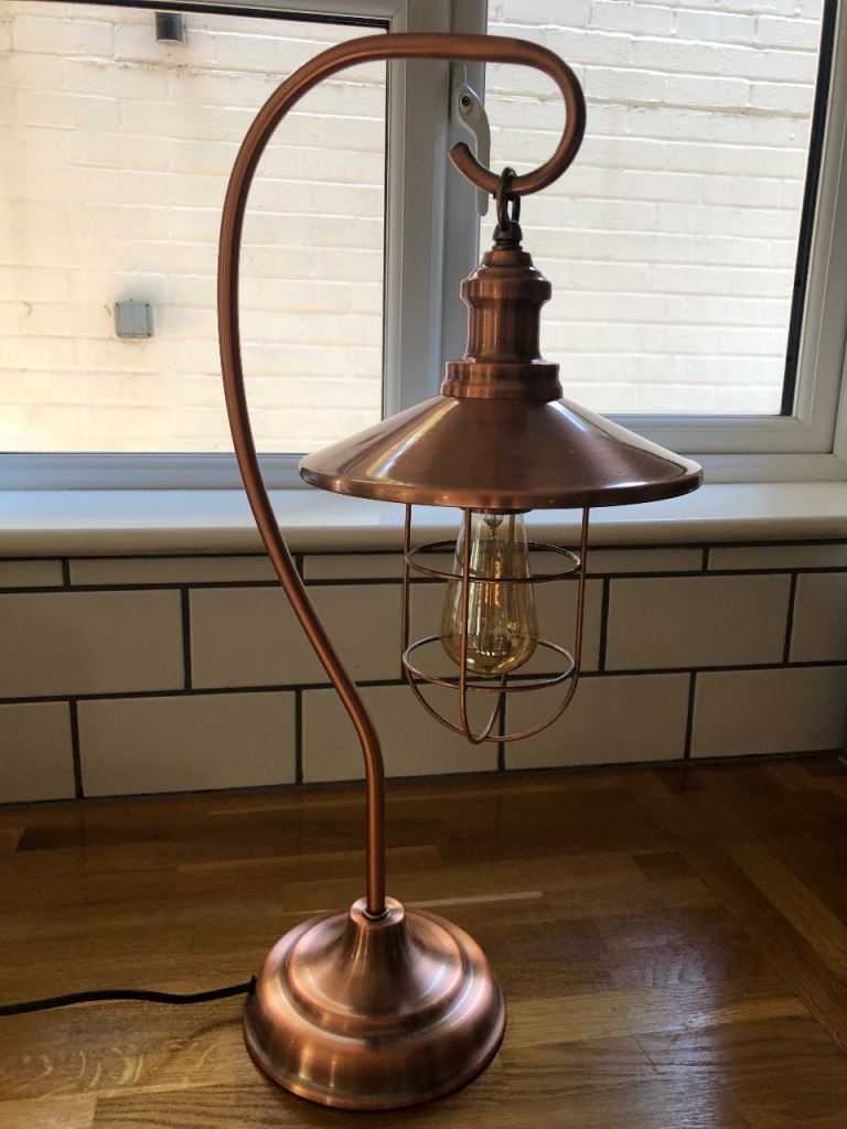 Copper Industrial Style Table Lamp - Good Condition