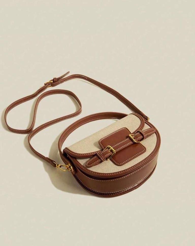 High-Quality Saddle Bag, Vintage Stitching Handbag, 2025 New Casual Versatile Crossbody Bag