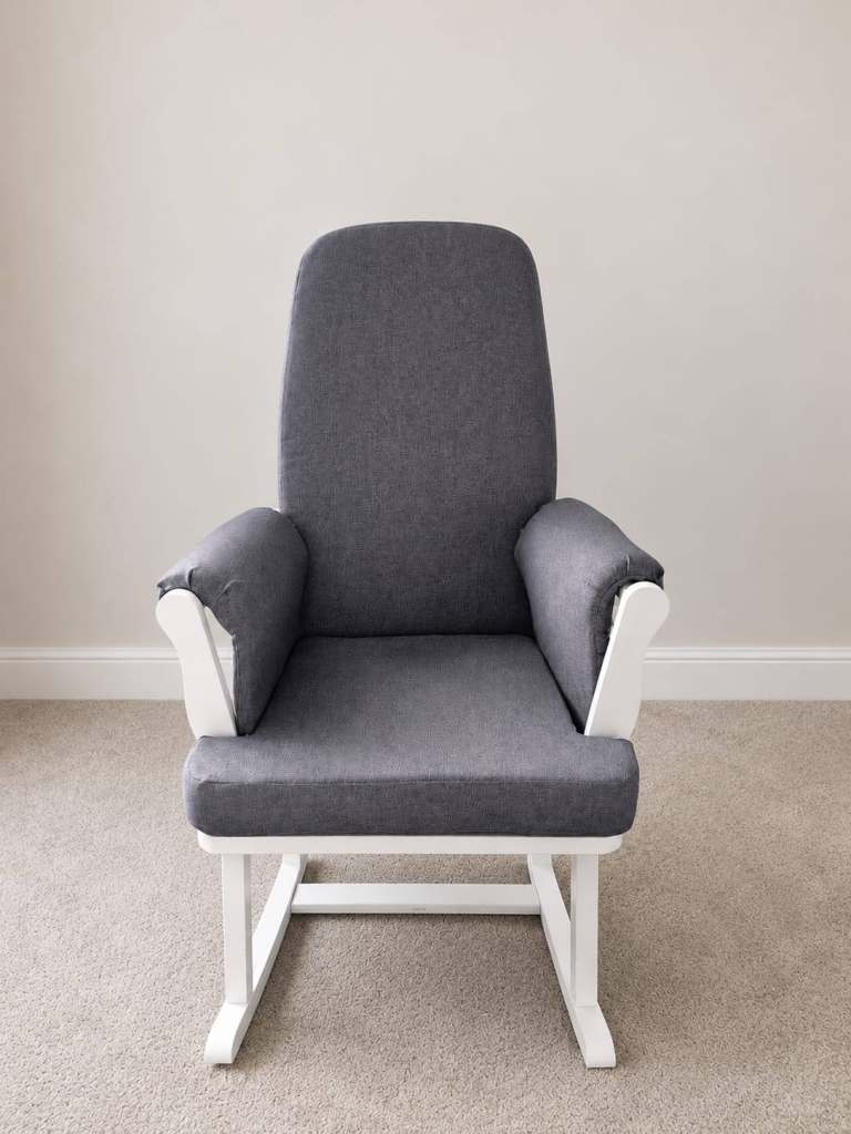 KUB Comfy Grey Fabric Rocking Chair – Brand New