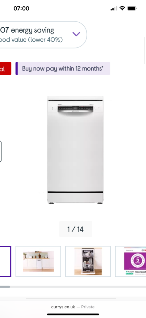 Bosch Series 4 Slimline Freestanding Dishwasher – White