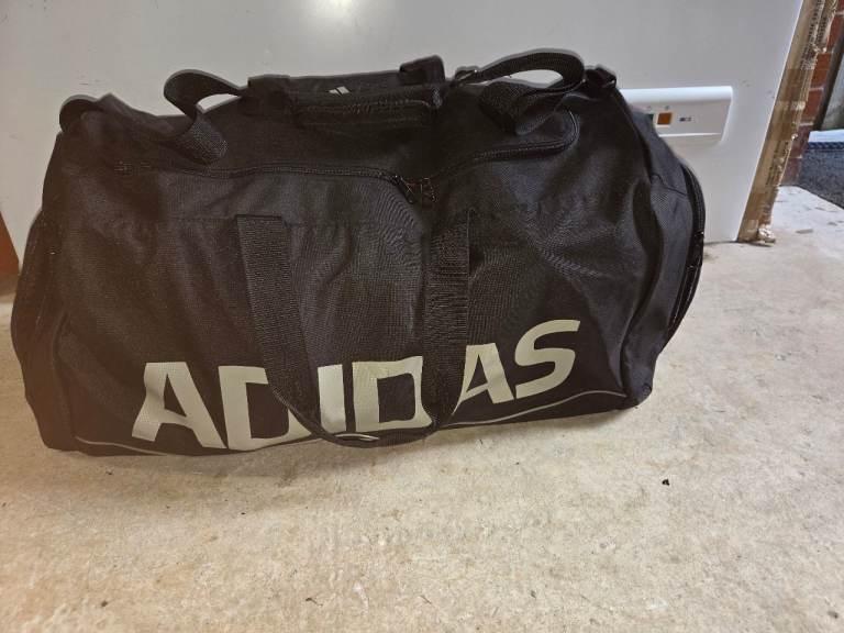 Adidas gym holdall duffle sports bag large black 