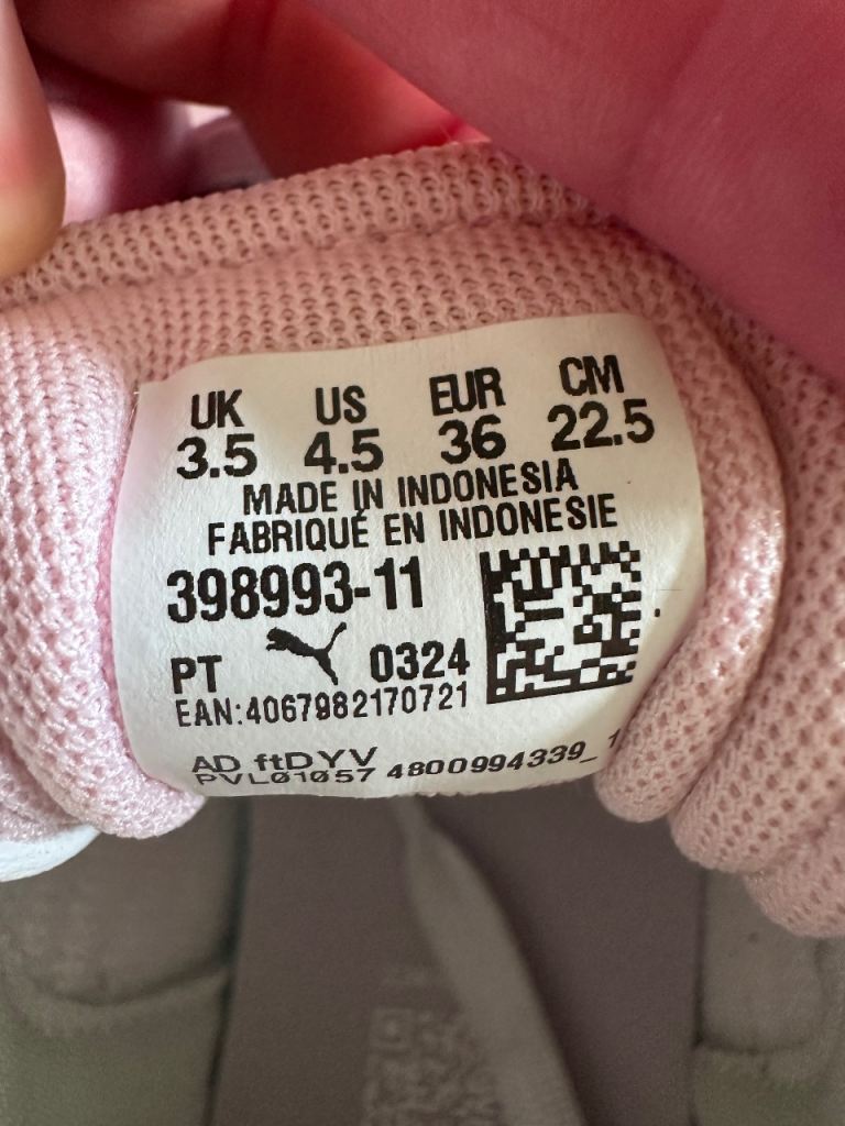Puma Trainers – Pink & White, Good Condition