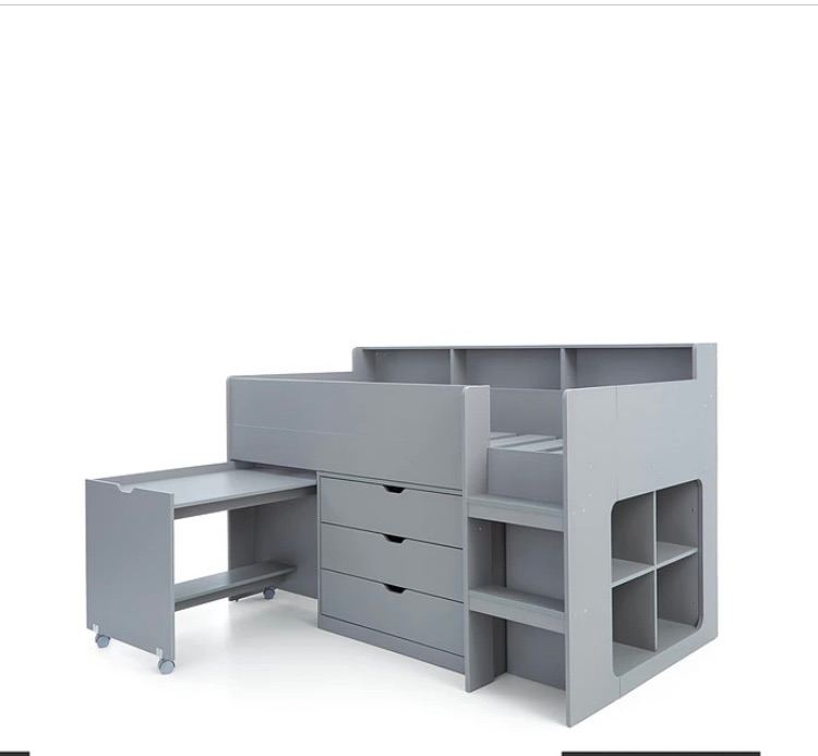 Grey mid sleeper bed