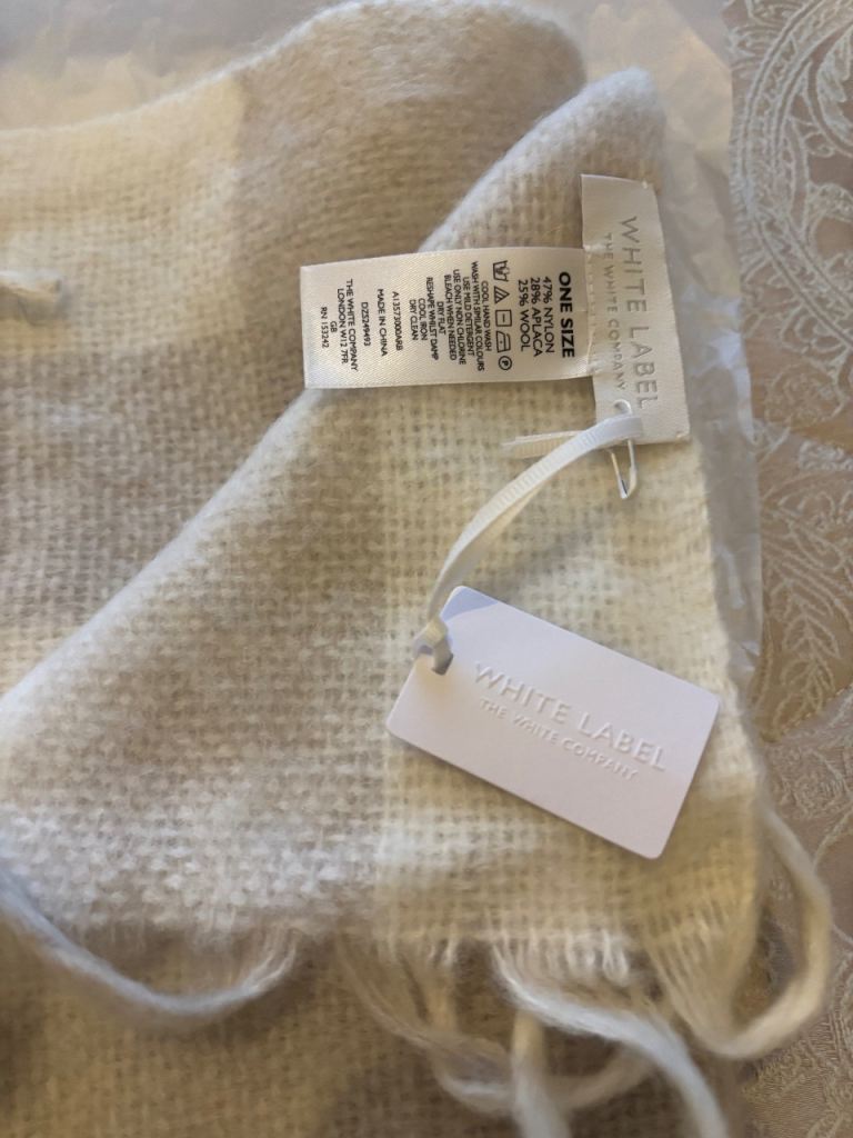 The White Company New Alpaca Blend Check Scarf