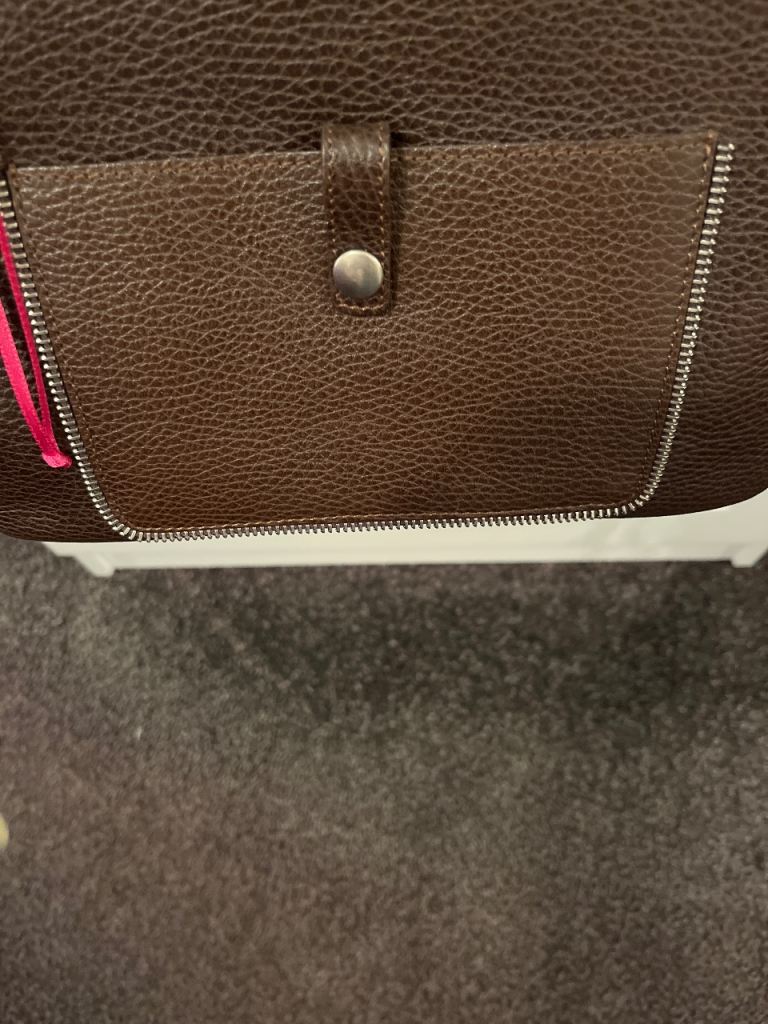 Dark Brown Real Leather Handbag