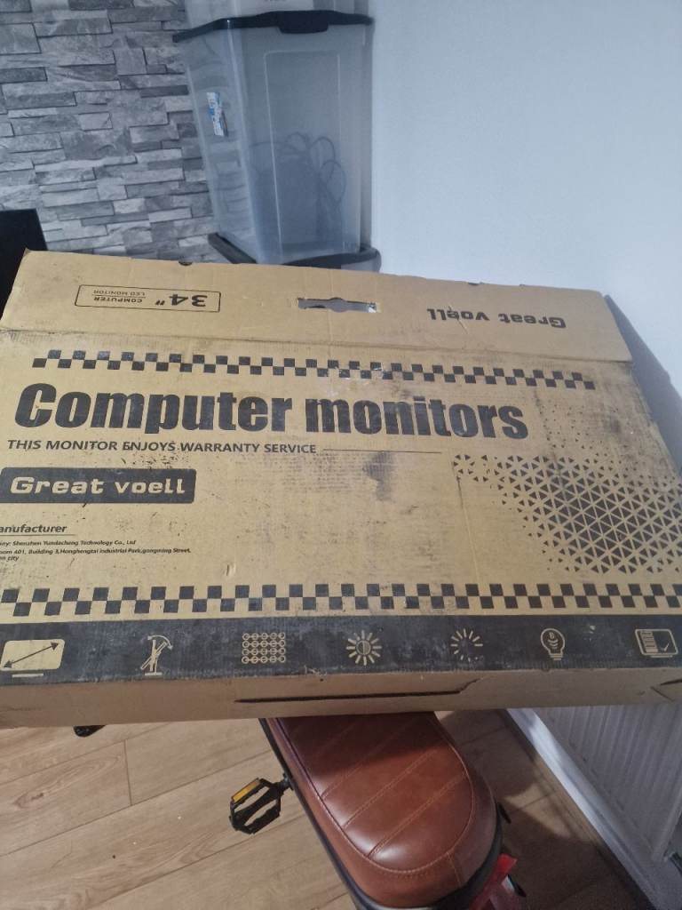 Computer Monitors 'Great Voell 34 inch Box