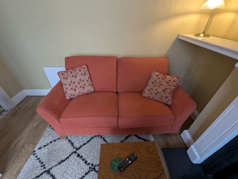 3 and 2 seat Oak Furnitureland Sofas Terracotta