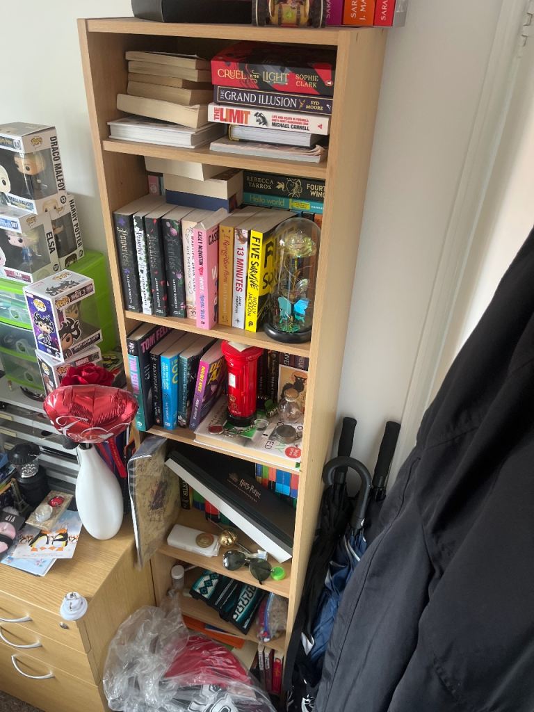 Tall Wooden Bookcase – Good Condition