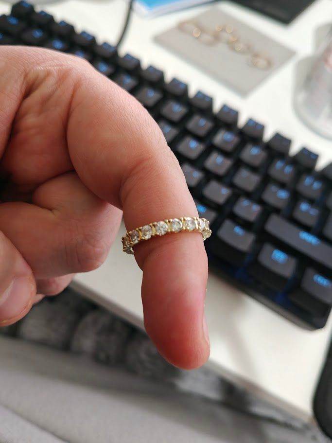 Pandora Sparkling Row Eternity Ring 14k gold plating(Pandora Size 54)