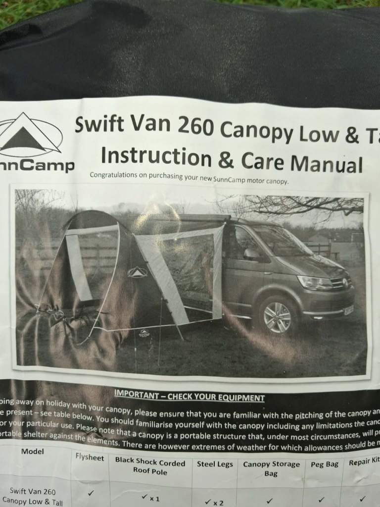 Camper sun canopy.  For Vw or transporter