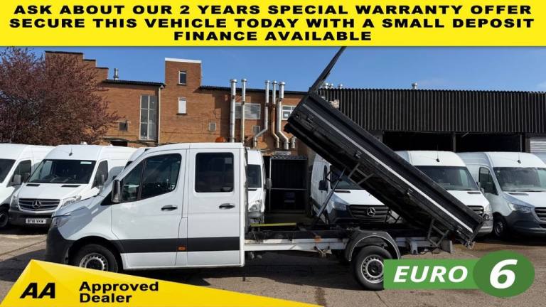 2020 20 MERCEDES-BENZ SPRINTER 2.1 316 CDI L3 TIPPER DROPSIDE 160BHP. DOUBLE CRE