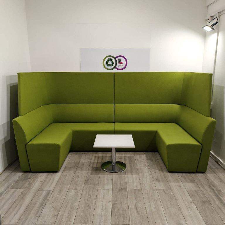 Orangebox Corner Booth Seating – Green Office Breakout Furniture - UK DELIVERY AVAILABLE 