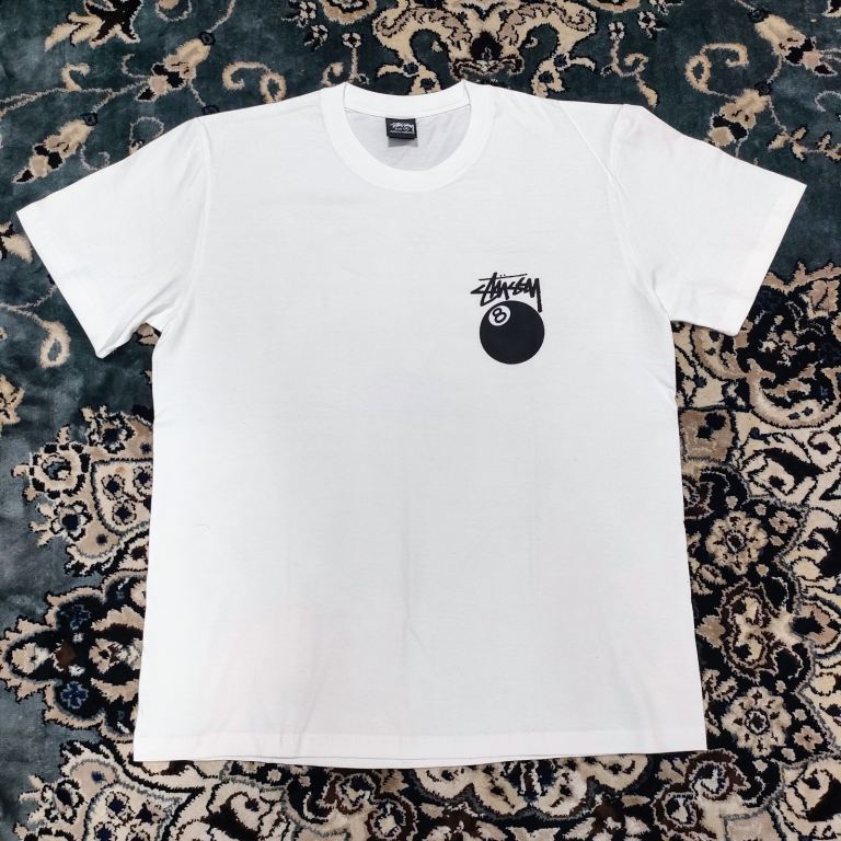 Stussy 8 Ball T-Shirt - White, Size Medium Brand New