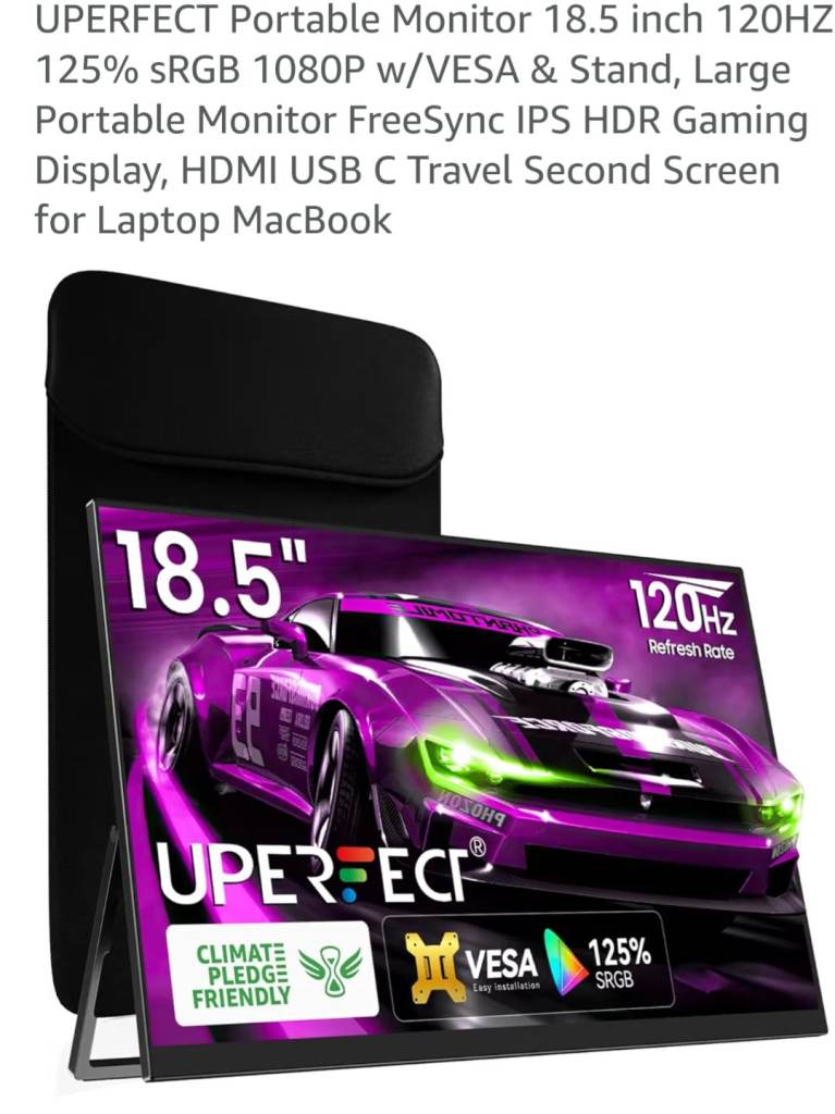 Uperfect 18.5 inch 120hz portable monitor 