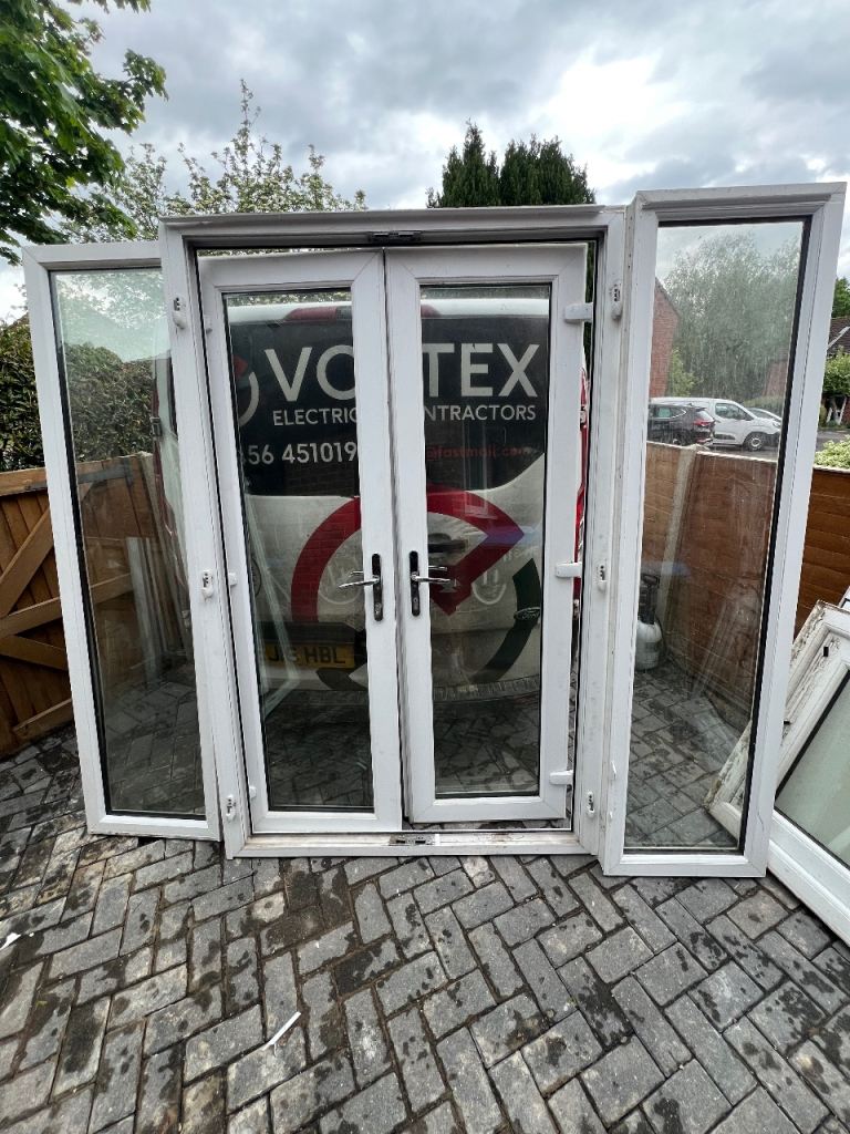 UPVC French doors with side lights (Set33)