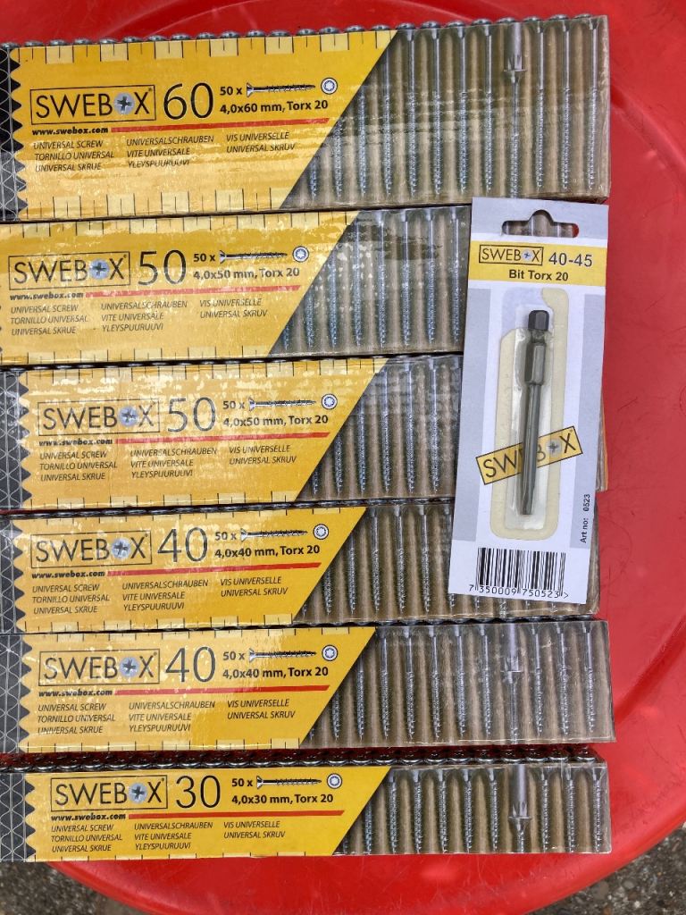 SWEB+X Universal Screws Torx 20 – Various Sizes, New