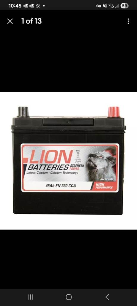 Car Battery 12v 45Ah New Boxed Unused 