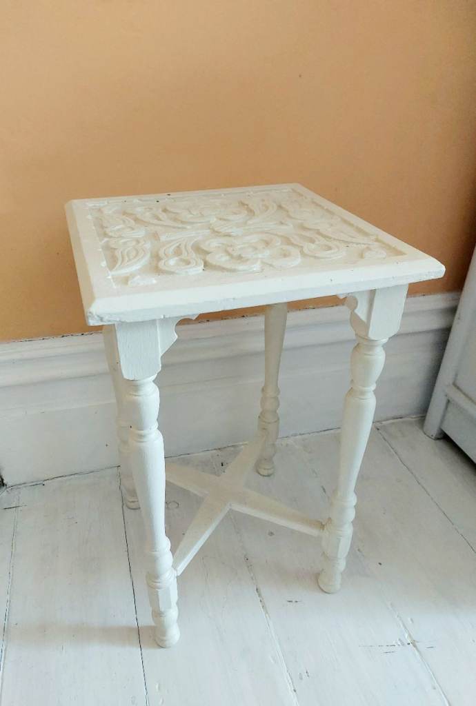 Painted shabby chic vintage wooden side table