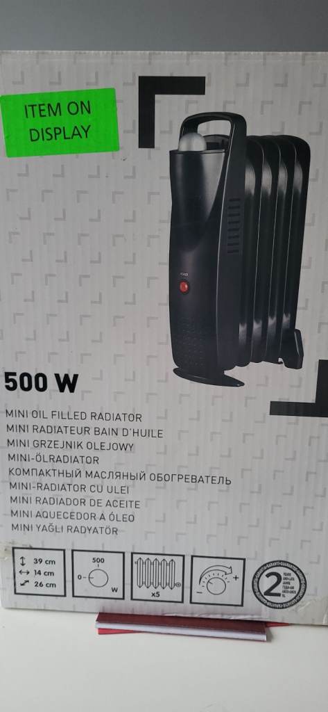 500W Oil Filled Radiator BLACK
