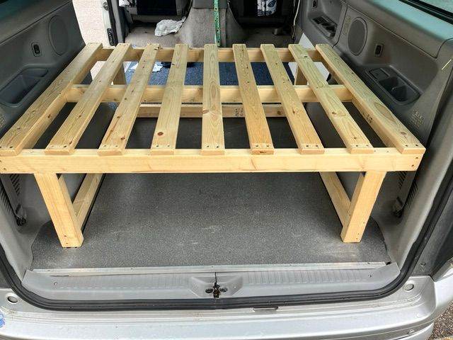 Wooden Bed Frame for Camper Van Conversion – Excellent Condition