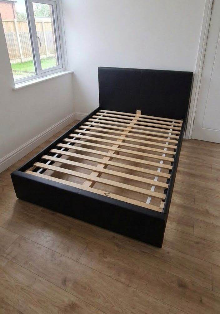 Small Double Leather Bed Frame (£60) (SAME DAY DELIVERY AVAILABLE)