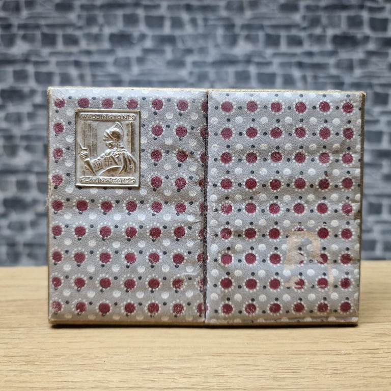 Vintage Waddingtons Playing Cards in Original Polka Dot Case