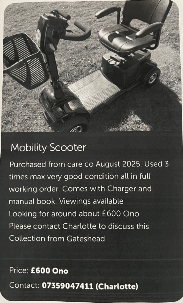 CareCo Mobility Scooter - As Good As New