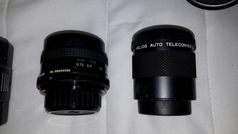 Helios Auto Teleconverter and Camera Lens – Good Condition