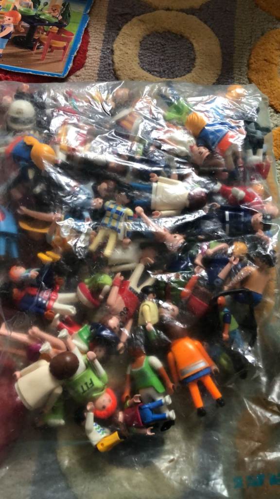 large cache of Playmobil figures and kits